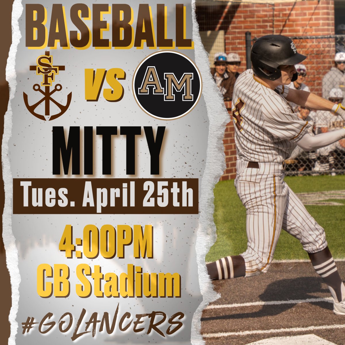 sfhsathletics's tweet photo. Varsity baseball host the Monarchs today!!! #golancers @STF_Baseball https://t.co/YontGS5n8E