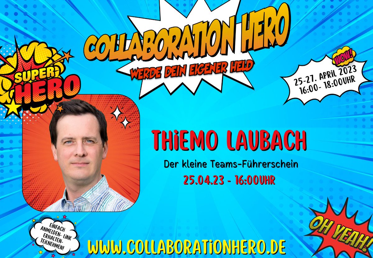 FerdiLethen's tweet photo. Nun heißt es Führerscheinprüfung. Der kleine Teams Führerschein in der #collaborationHero, ob ich bestehe ?
Kommt gerne noch schnell dazu und freut euch auf eine tolle Session von Thiemo.
https://t.co/WXCfM2V3ij https://t.co/bLG156OWNJ