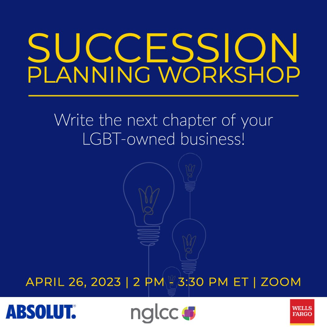 You're invited! Join us TOMORROW for the next NGLCC Succession Planning Workshop! This important educational session will cover how to better protect you, your business, and your legacy through succession planning. Register now: nglcc.org/event/successi…