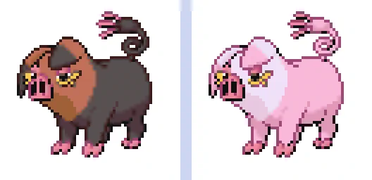 定期更新 #ポケモン #ドット絵 、823日目は#パフュートン #メスのすがた。フローラルな香り。#pokemon #pixelart 
