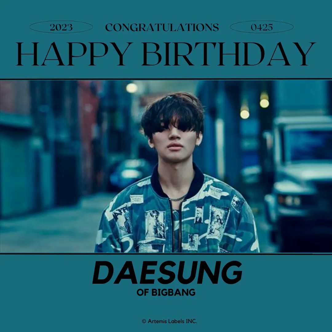 artemis_labels's tweet photo. Happy birthday to BIGBANG's, #DAESUNG (λμ±)ππ₯³!
β
04.26.23
Edited by : CEO Heeseung
All rights reserved to @artemislabels
#λμ± #HappyDAESUNGDay #Happy_DAESUNG_Day #BIGBANG #λΉ
λ±
#ArtemisLabels https://t.co/3294169XMz