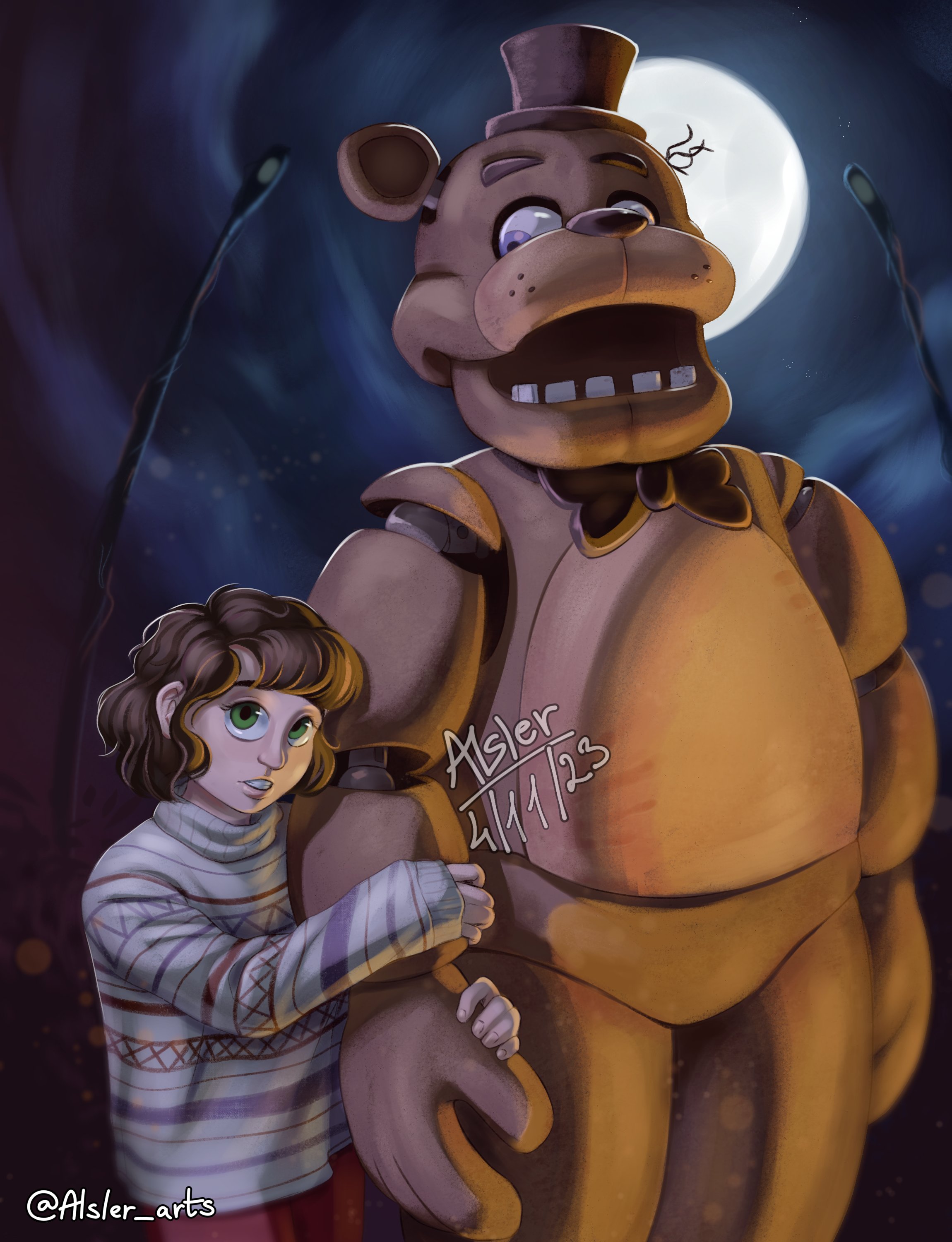 Mikush on X: GOLDEN FREDDY AND ABBY ✨✨✨✨ #FNAF #FNAFMOVIE #fnafart   / X