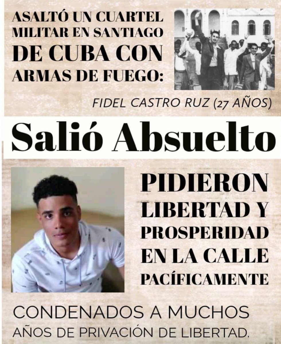MI HIJO MIGUEL ENRIQUE GIRÓN VELÁZQUEZ MANIFESTANTE PACÍFICO DEL 11J CUMPLE UNA INJUSTA CONDENA DE 11 AÑOS DE PRISIÓN ... BASTA YÁ DE ABUSOS ...!!!
#inocente #ProhibidoOlvidarlos #Justicia #nomasdolor #JUSTICIAVERDADERA