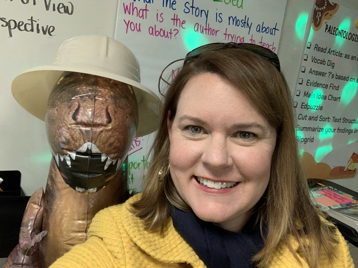 CarolCLunsford's tweet photo. 🦖 @DrMarkEDU is coteaching 5th graders on prehistoric explorations today at @ChapinInter! Take a close 👀 to see students completing TDA through close reading, Dino Dig into vocabulary, interactive video and so much more! @edpuzzle @GoogleForEdu @LexRich5Schools #FabuDIS5 #coach https://t.co/96UCRl3xSY