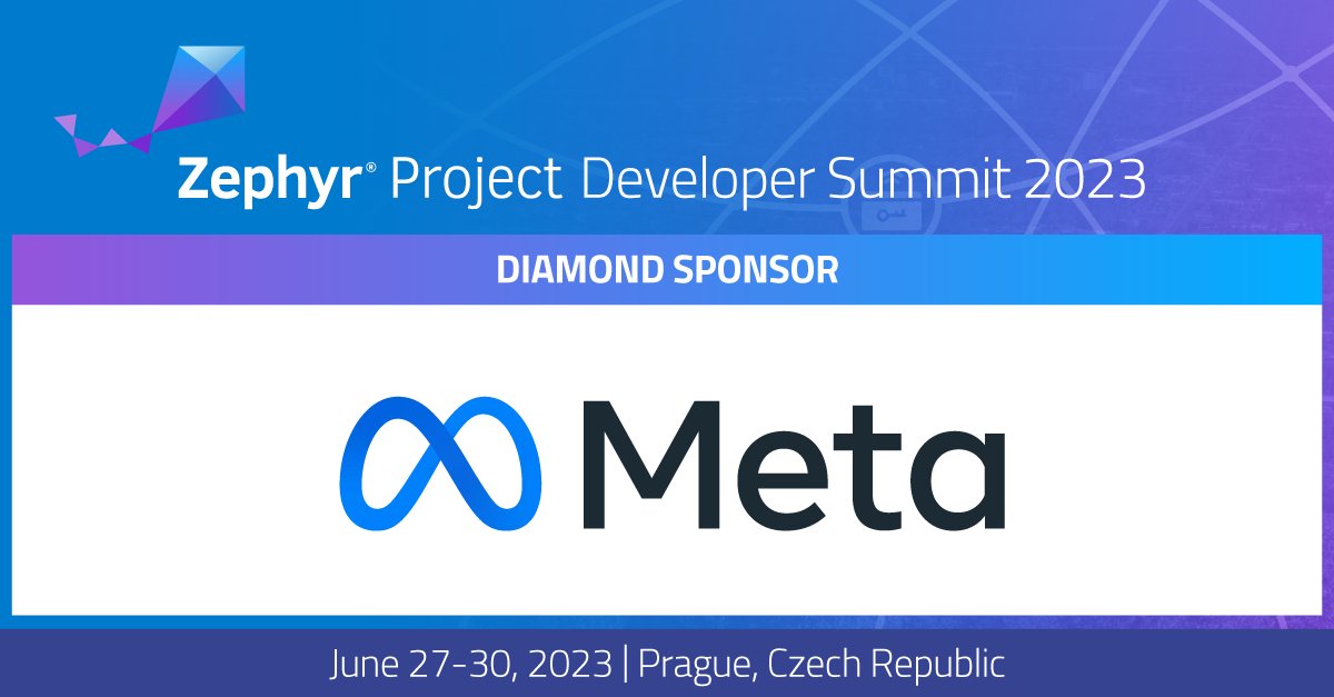 Zephyr Project (@zephyriot) on Twitter photo Thank you to <a href="/Meta/">Meta</a> for being a Diamond Sponsor of #ZephyrDevSummit & #EmbeddedOSSummit! Meta's <a href="/cfriedt/">Chris Friedt</a> will be on-site to give 2 talks about the POSIX roadmap & the Thrift RPC Framework. Learn more: hubs.la/Q01MgCJY0 <a href="/ZephyrIoT/">Zephyr Project</a> <a href="/MetaOpenSource/">Meta Open Source</a> #opensource #embedded #IoT Thank you to <a href="/Meta/">Meta</a> for being a Diamond Sponsor of #ZephyrDevSummit & #EmbeddedOSSummit! Meta's <a href="/cfriedt/">Chris Friedt</a> will be on-site to give 2 talks about the POSIX roadmap & the Thrift RPC Framework. Learn more: hubs.la/Q01MgCJY0 <a href="/ZephyrIoT/">Zephyr Project</a> <a href="/MetaOpenSource/">Meta Open Source</a> #opensource #embedded #IoT
