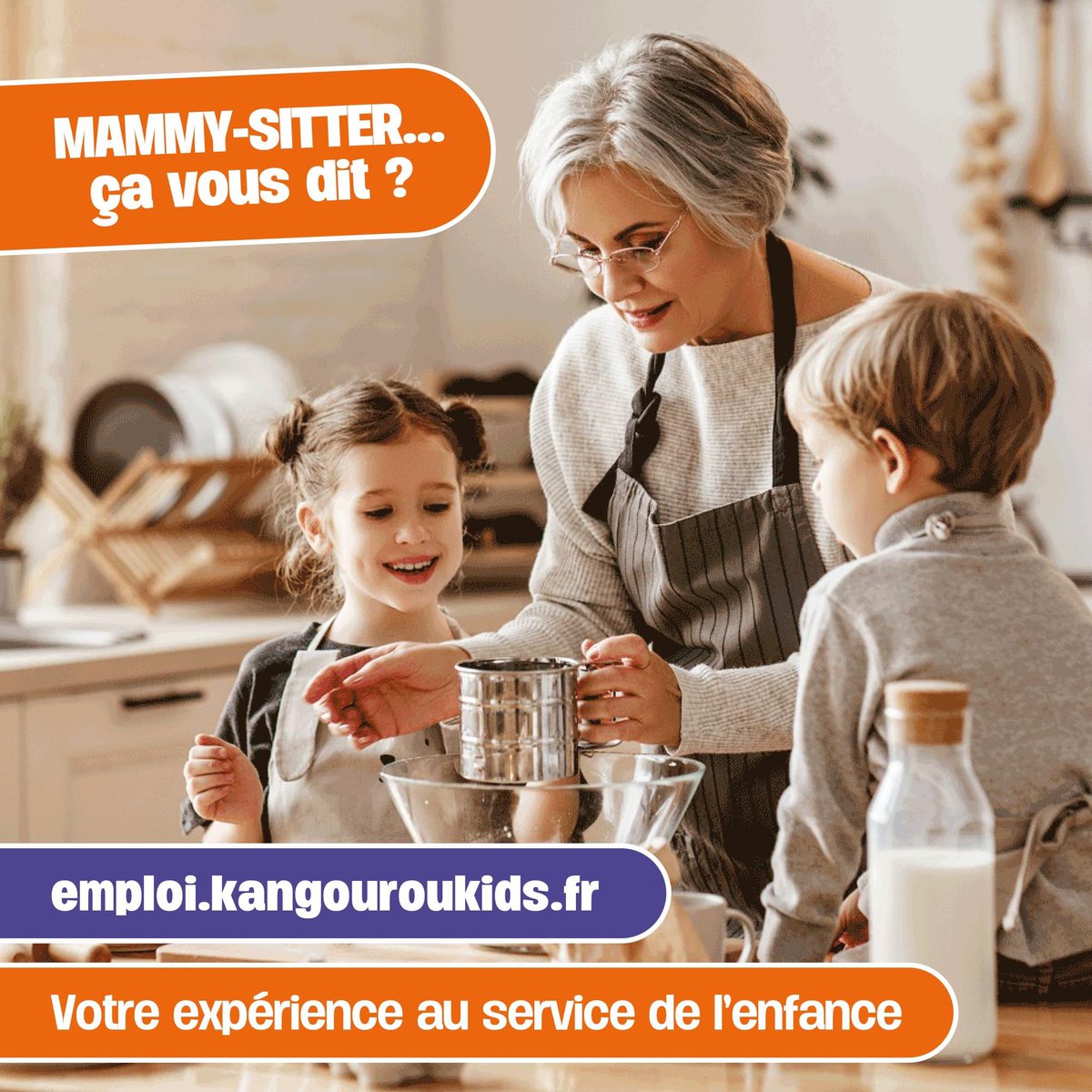 KAnnemasse's tweet photo. Devenir Mammy-sitter ça vous dit ? 👩‍🦳

Vous êtes intéressées par un complément de retraite ou par le fait de maintenir un lien social ?

Pour les séniors, Kangourou Kids prévoit des missions à temps partiel, de 5h à 20h par semaine. 

#job #mammysitters #france #travail #nounou https://t.co/4lbz1CquZC