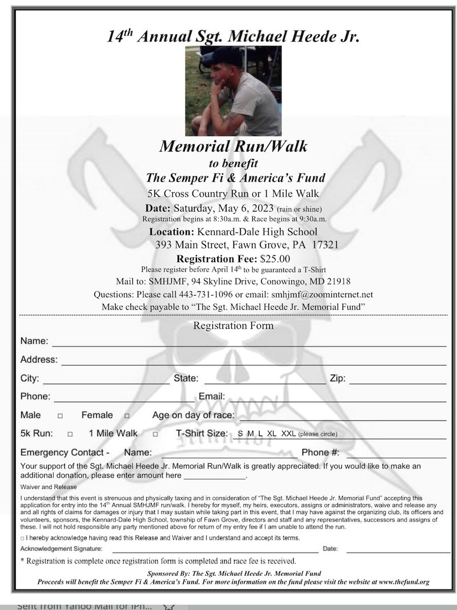 Heede Memorial Run/Walk @ Kennard-Dale HS - Saturday MAY 6TH