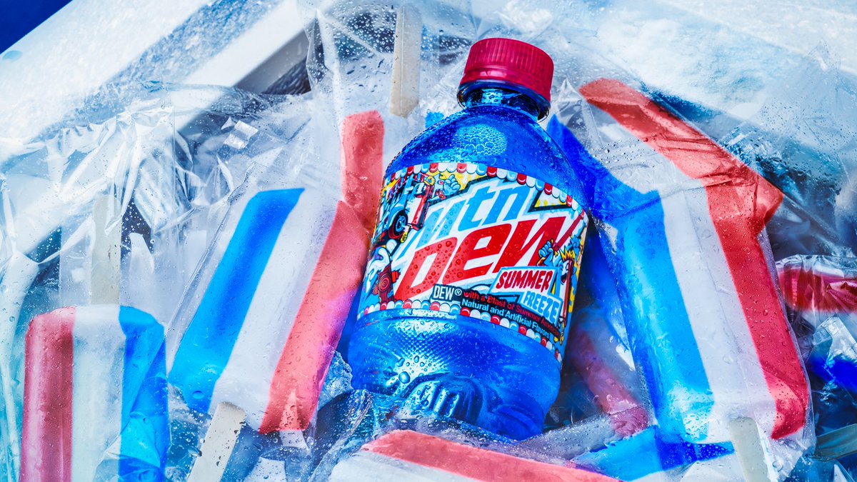 MountainDew's tweet photo. MTN DEW SUMMER FREEZE IS HERE WHICH MEANS IT’S OFFICIALLY THE START OF SUMMER. THAT’S RIGHT, WE MAKE THE RULES. https://t.co/xa8JjVl0iG