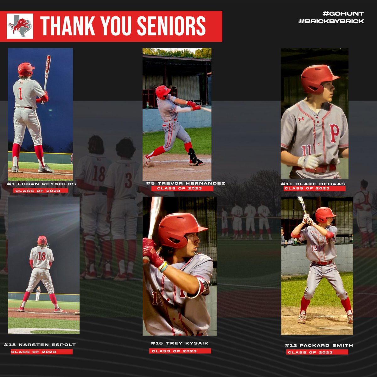 Ponder_Baseball's tweet image. GAME DAY ALERT🚨 Your Lions take on Pilot Point at home tonight. Tonight we will honor our 6 seniors on Senior night! #GoHunt #BrickByBrick