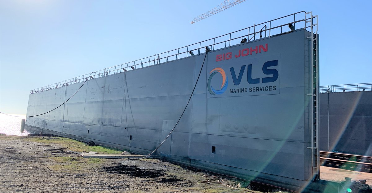 vls_enviro's tweet photo. We moved a dry dock called Big John from @port_arthurtx, to Sunshine, LA. The move meant the dry dock had to go all the way around the Louisiana boot and up the Mississippi River. It was an event! https://t.co/YYnHiPRpq8