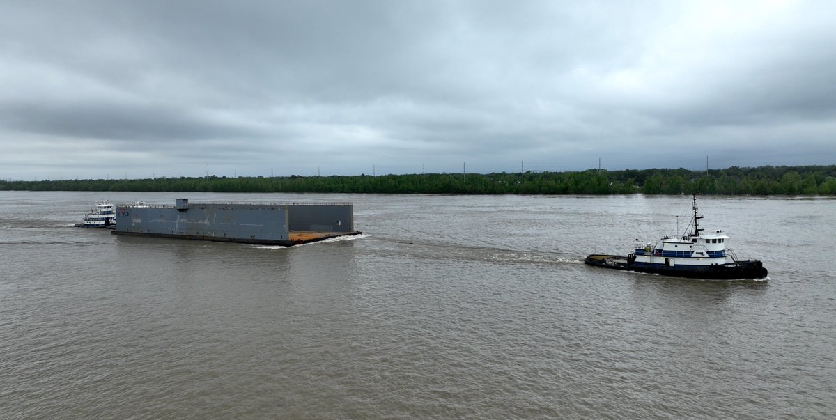 vls_enviro's tweet photo. We moved a dry dock called Big John from @port_arthurtx, to Sunshine, LA. The move meant the dry dock had to go all the way around the Louisiana boot and up the Mississippi River. It was an event! https://t.co/YYnHiPRpq8