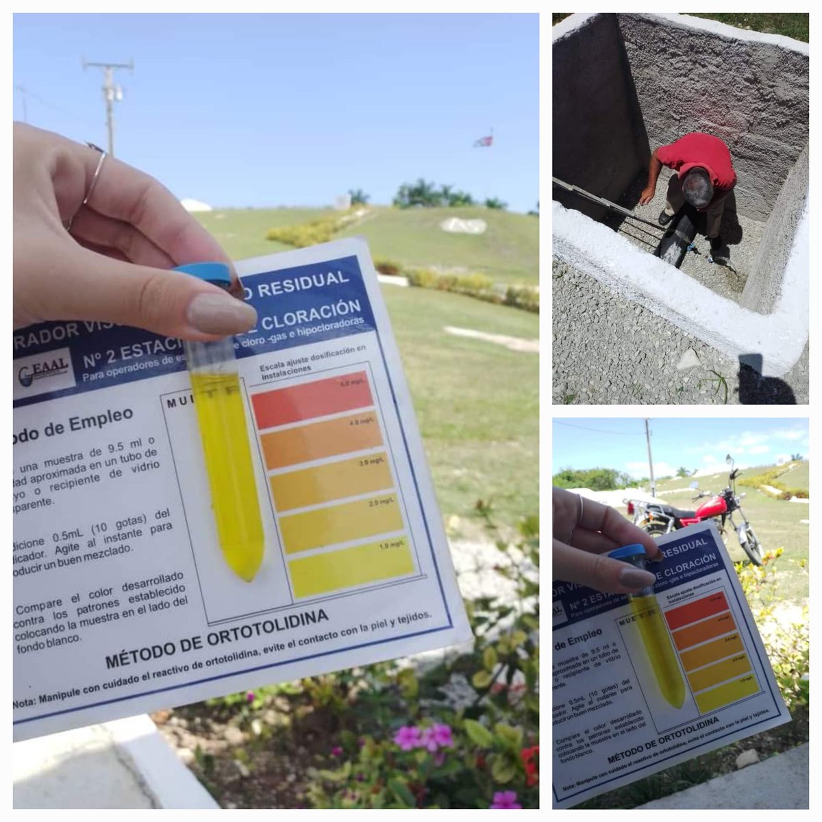 #aguasoeste #ueblitoral #sistemaoeste Se realiza monitoreo al cloro residual en la estación de filtro Oeste..#mayabeque #AYS