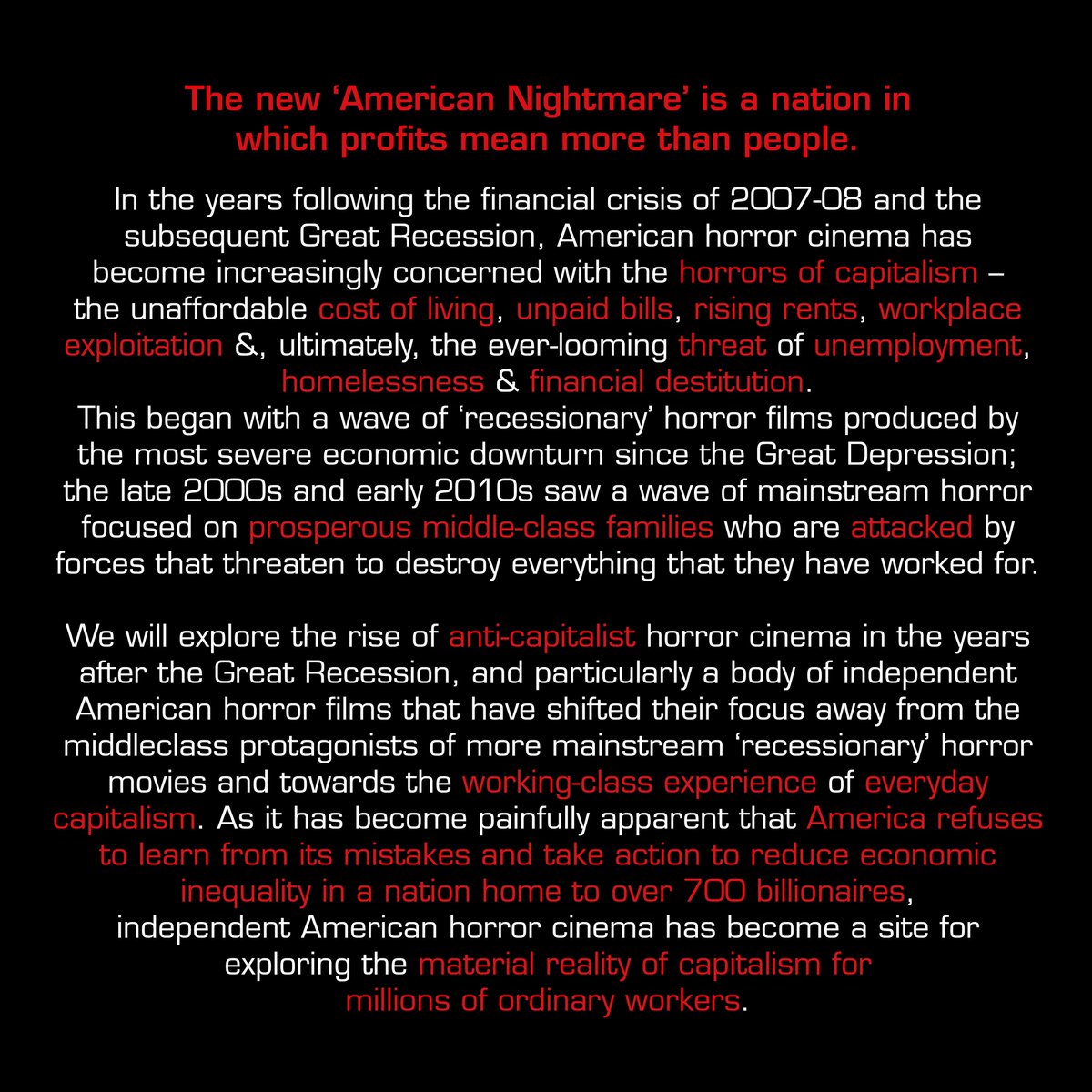 CigaretteBurns_'s tweet photo. Whoop! Super excited to have @craigimann join @MiskatonicIHS at the @horsehospital on the 9th May exploring the New American Nightmare _ 
Tickets &amp; Details: https://t.co/wBx890r9Lg https://t.co/DUll1ovSpG