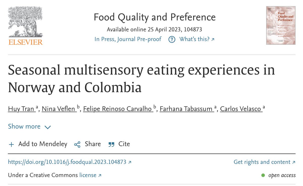 Felipe RC (@sonictaste) on Twitter photo New paper!
doi.org/10.1016/j.food…
<a href="/velascop/">Carlos Velasco</a> <a href="/AdmonUniandes/">AdmonUniandes</a>
#eat #senses #seasons #multisensory New paper!
doi.org/10.1016/j.food…
<a href="/velascop/">Carlos Velasco</a> <a href="/AdmonUniandes/">AdmonUniandes</a>
#eat #senses #seasons #multisensory