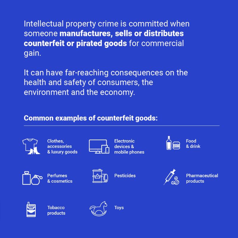 Europol's tweet photo. 🧠 Today is #WorldIPDay!

❌ #IPCrime can have far-reaching consequences on the health &amp; safety of consumers, the environment &amp; the economy.

➡️ Swipe to learn more about how we joined forces with @EU_IPO to tackle this crime area.