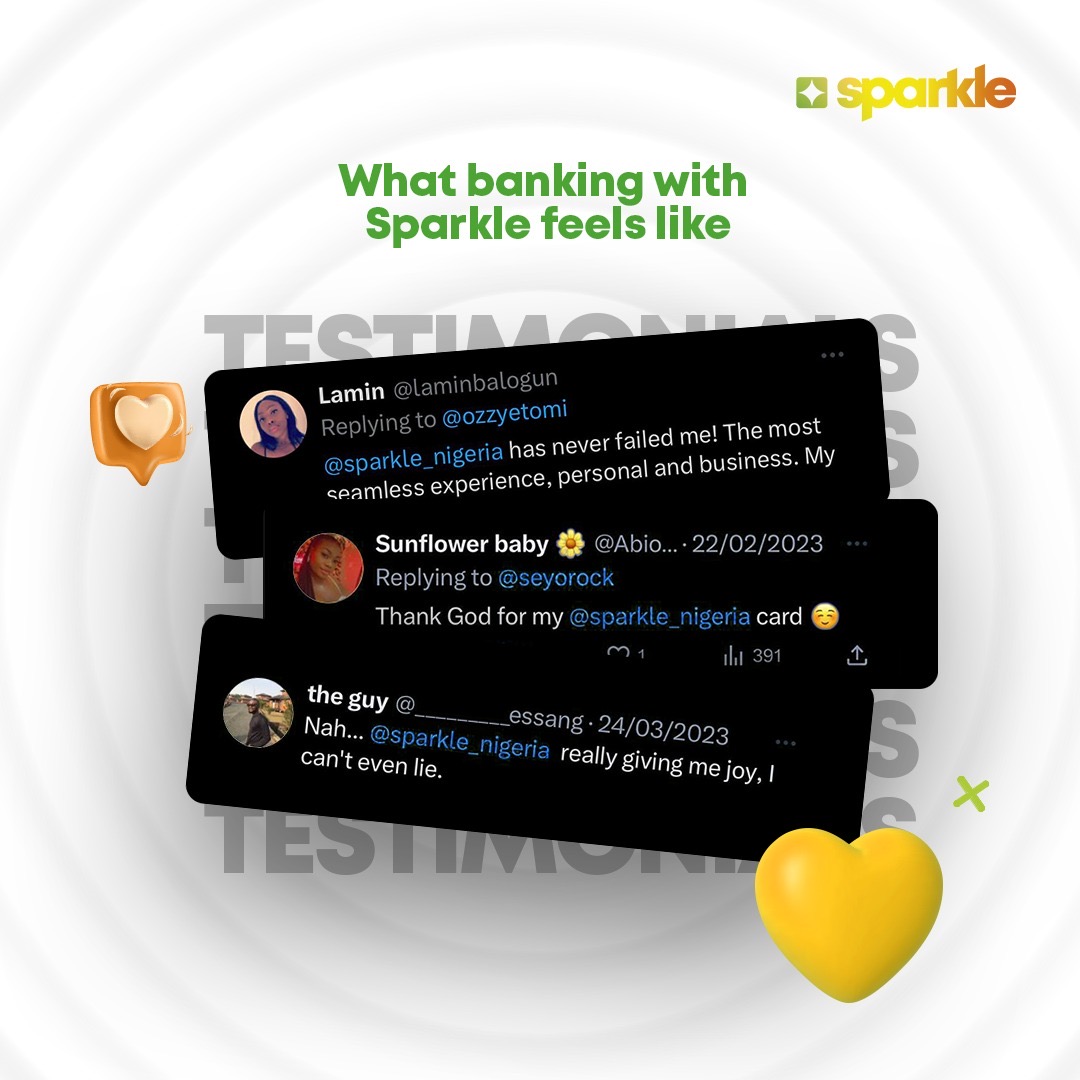 sparklemfb's tweet photo. More reasons to join the sparkling Tribe! 🤩

What do you love about Sparkle? Let us know in the comments section. 

Let's help you do what you want to do! Click the link in bio to download Sparkle today ❇️
#SparkleNigeria #DigitallySimple https://t.co/AeuVCKkMX9
