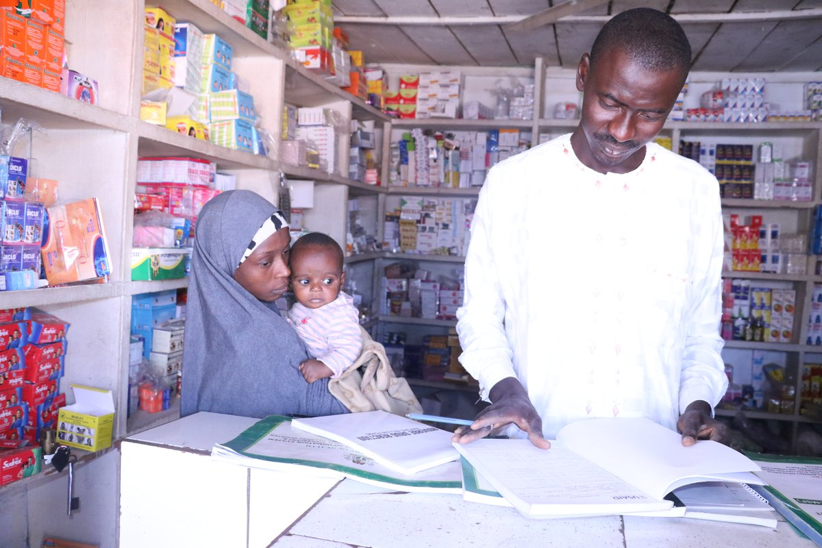NigeriaIHP's tweet photo. Abdulaziz is one of the 361 patent medicine proprietors trained by #USAID Integrated Health Program (IHP) in Bauchi State, on how to properly diagnose using rapid malaria testing (mRDT) and treat children under the age of five that present with fever in his community. #EndMalaria https://t.co/B6IvGosPM2