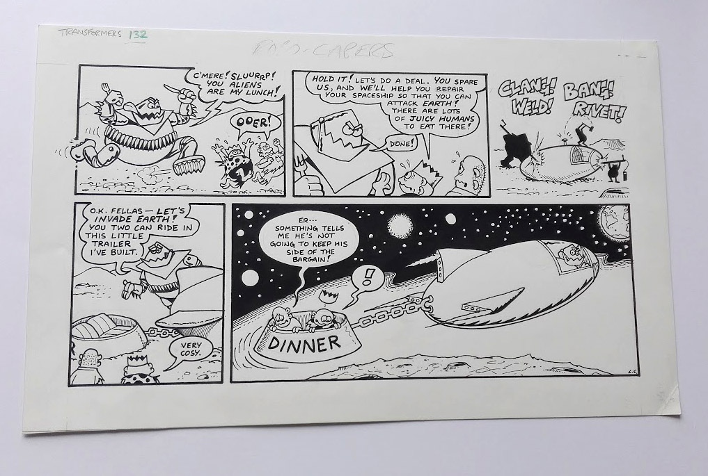 lewstringer's tweet photo. My original art for one of my Robo-Capers strips (1987). Up for sale right now. Auction ends on Sunday 30th April. All bids welcome!
https://t.co/zMuZ8mI8Z4 #comics #Transformers #Marvel #LewStringer https://t.co/AdKtNBvdyt