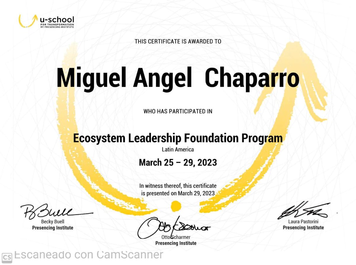 Muy agradecido por esta enorme oportunidad de participar en el "Ecosystem leadership Foundation Program". Brindan buenas herramientas para abordar asuntos complejos. Gracias miles Pedraza D.  <a href="/AmazonTeamOrg/">Amazon Conservation Team</a>
<a href="/presencing_inst/">Presencing Institute</a> <a href="/ottoscharmer1/">Otto Scharmer</a>