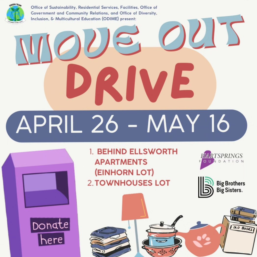 WPIgreen's tweet photo. Lighten your load before move-out by donating your unwanted items!! Bins stationed until May 16th. 
 Check out what you can donate here:
https://t.co/tEZUqPCwhd https://t.co/AsQ2faVt6v