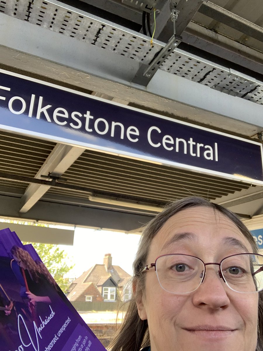 @clarenorburn, our singer/writer has arrived at #Folkestone #creativequarter this morning. Her mission: to make sure Folkestone know we are coming for them on 26 May at St mary&steanswythe with The Telling Unchained: chilled out performance of medieval, folk & candlelight