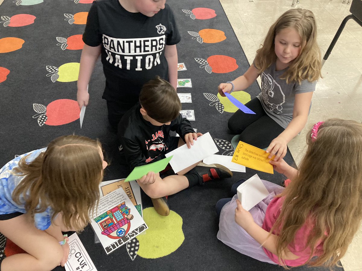 MrsBarlowSTJ's tweet photo. D was for Detective Work! 🔍 The students had to use clues to solve a puzzle. Yesterday was E for Exercise! 🏋🏼 The students completed an exercise challenge. https://t.co/90OR8UlGVR
