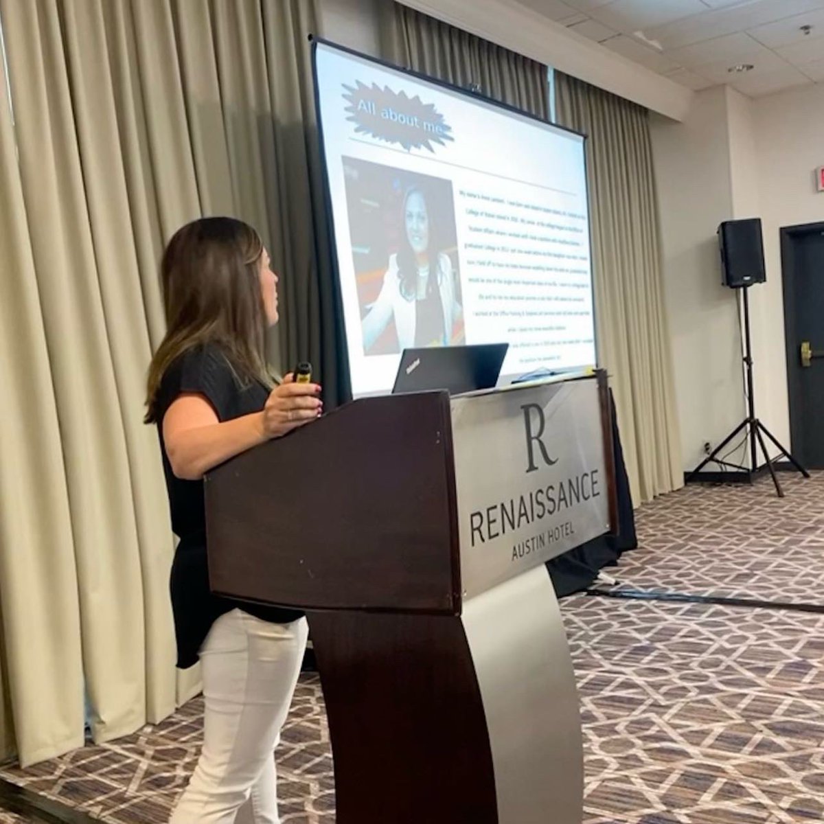 CSIPark_Dolphin's tweet photo. Last week, our Parking &amp; DolphinCard Director made her way to Austin, Texas to present on behalf of the College of Staten Island.  At Austin, she was able to deliberate with other universities and members of The National Association of Campus Card Users. https://t.co/NtFy35kEn8