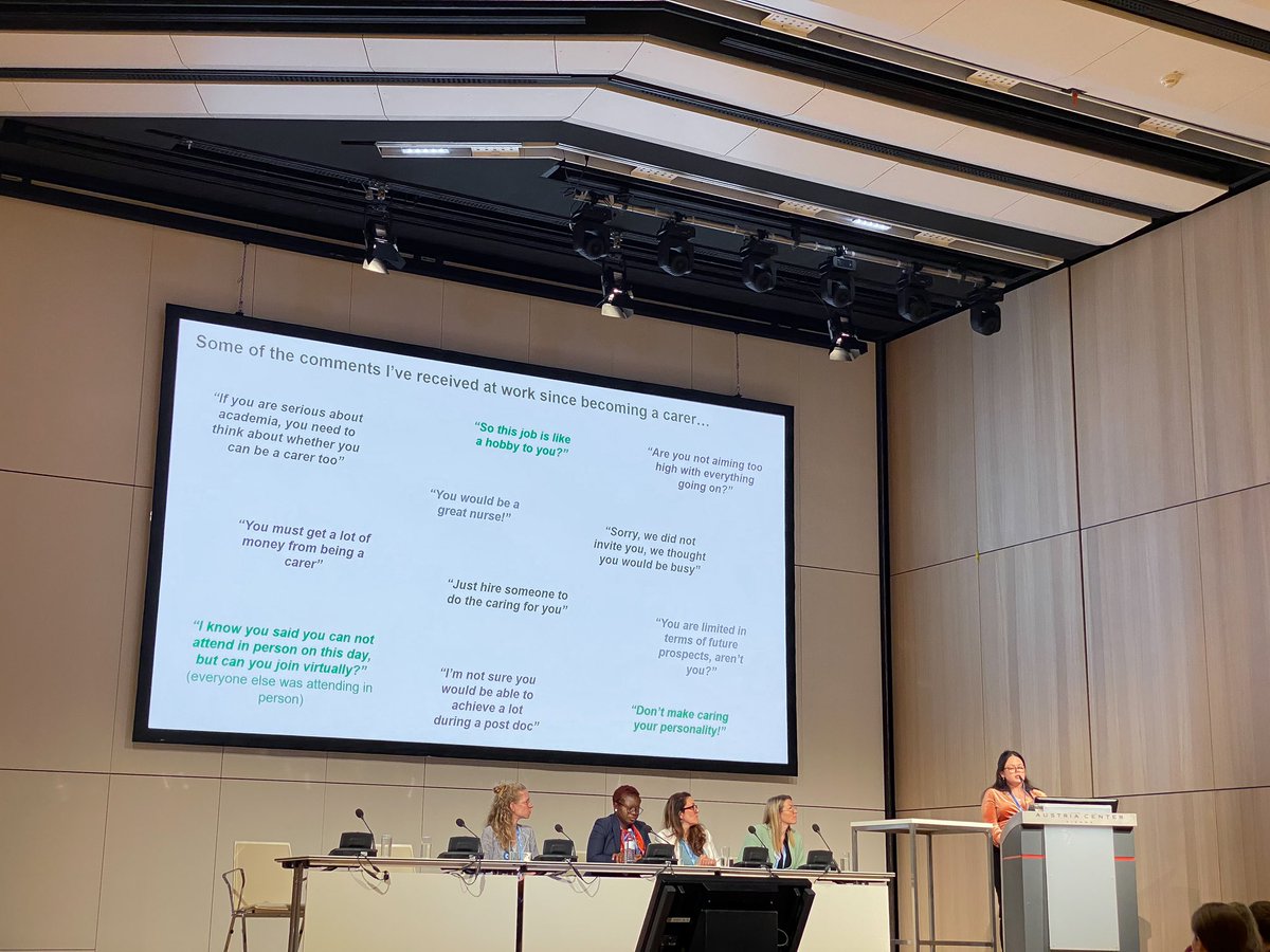 HarrietLDawson_'s tweet photo. “Do these comments come from a place of judgement? Or do they come from a place of misunderstanding?”

Such an important, powerful and sobering talk from @booth_ca about being a carer in academia #EGU23 https://t.co/g6NlWIcimi