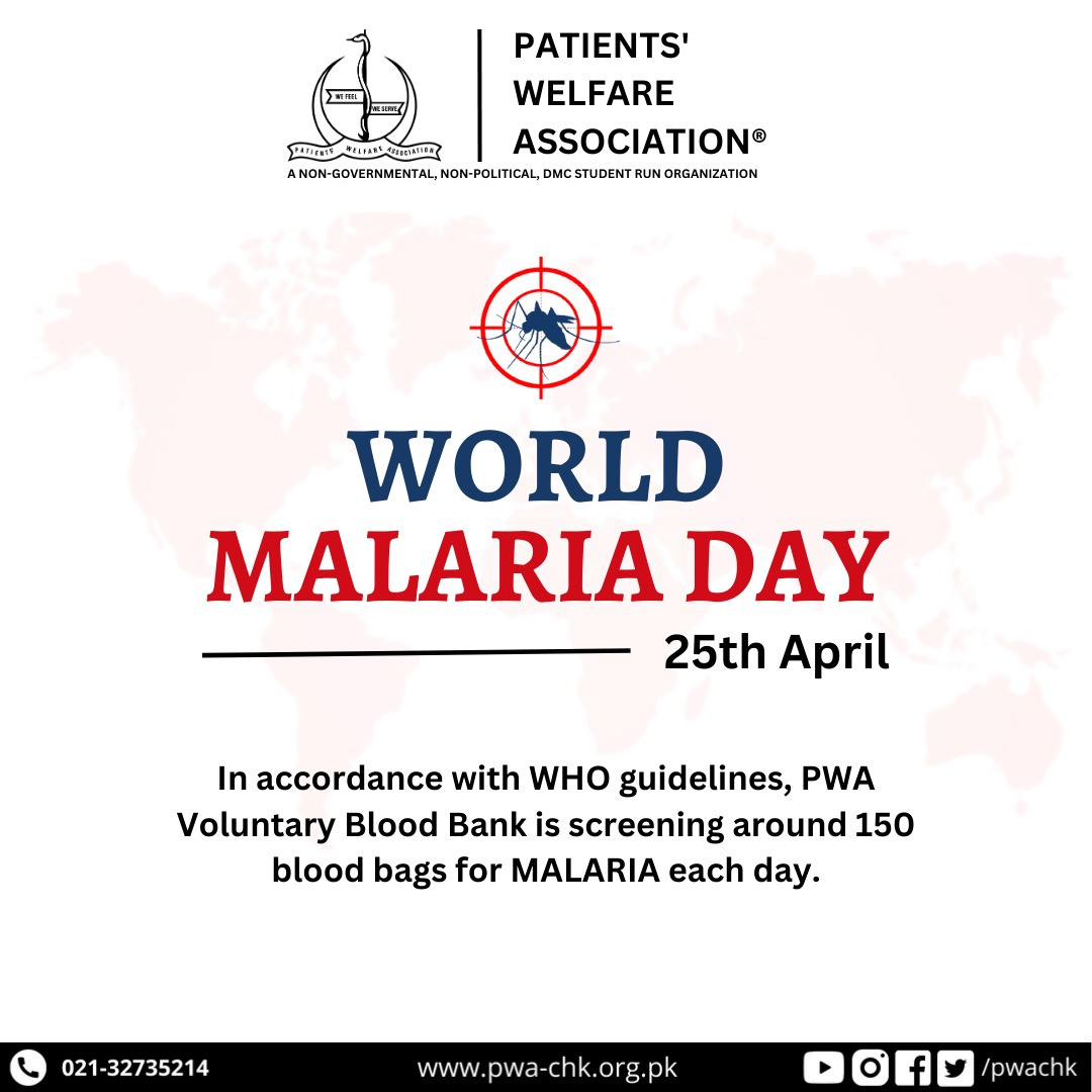 pwachk's tweet photo. WORLD MALARIA DAY, April 25th each year is used to highlight the burden of this disease, its prevention and its control.

#PWA #Chk #malaria #blood #Thalassemia #disease https://t.co/oqppXRXT5K