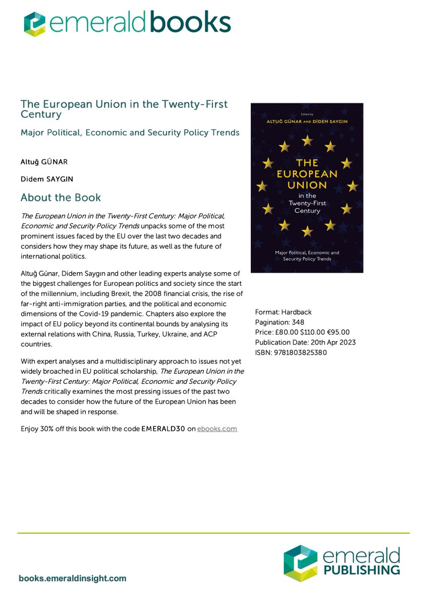 euintegrationn's tweet photo. 👉New Book Alert #emerald #emeraldinsight #EU #EuropeanUnion #EuropeanCommisson #EuropeanUnion #European #Union #Europe #book #EU_Commission #_AfricanUnion #Europarl #green #Ukraine #books https://t.co/Db01ubLCVR
