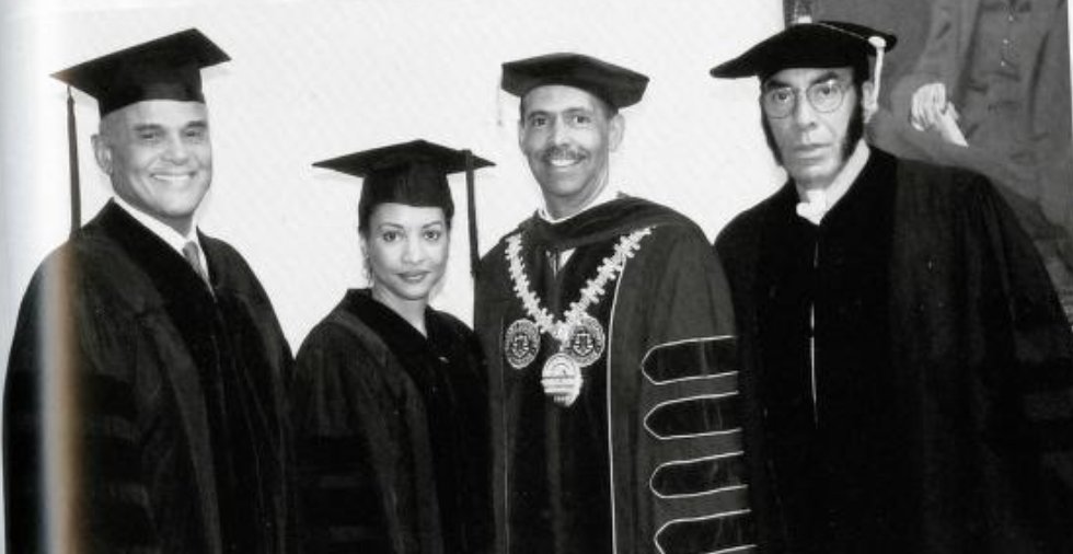 Rest in Peace, Harry Belafonte 🤍 The legendary singer, actor and activist received an honorary degree in 2002. 

We are grateful to have been a part of your legacy 💙

Pictured (L-R): Harry Belafonte, Cynthia Tucker, Dr. Lomax &amp; Earl G. Graves

#myDU #FairDillard