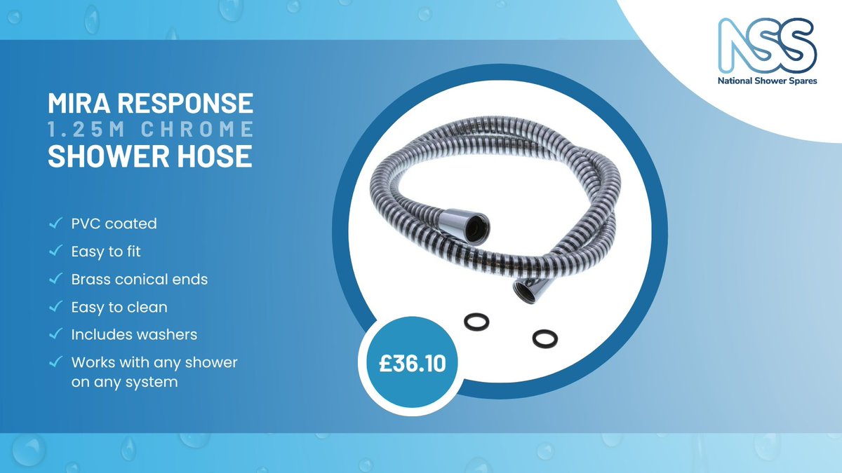 NatShowerSpares's tweet photo. Leaky shower hose at home?
Try out the Mira Response 1.25m (150.58)🚿
https://t.co/9UiyrlHxog https://t.co/6HNvfW3h7A
