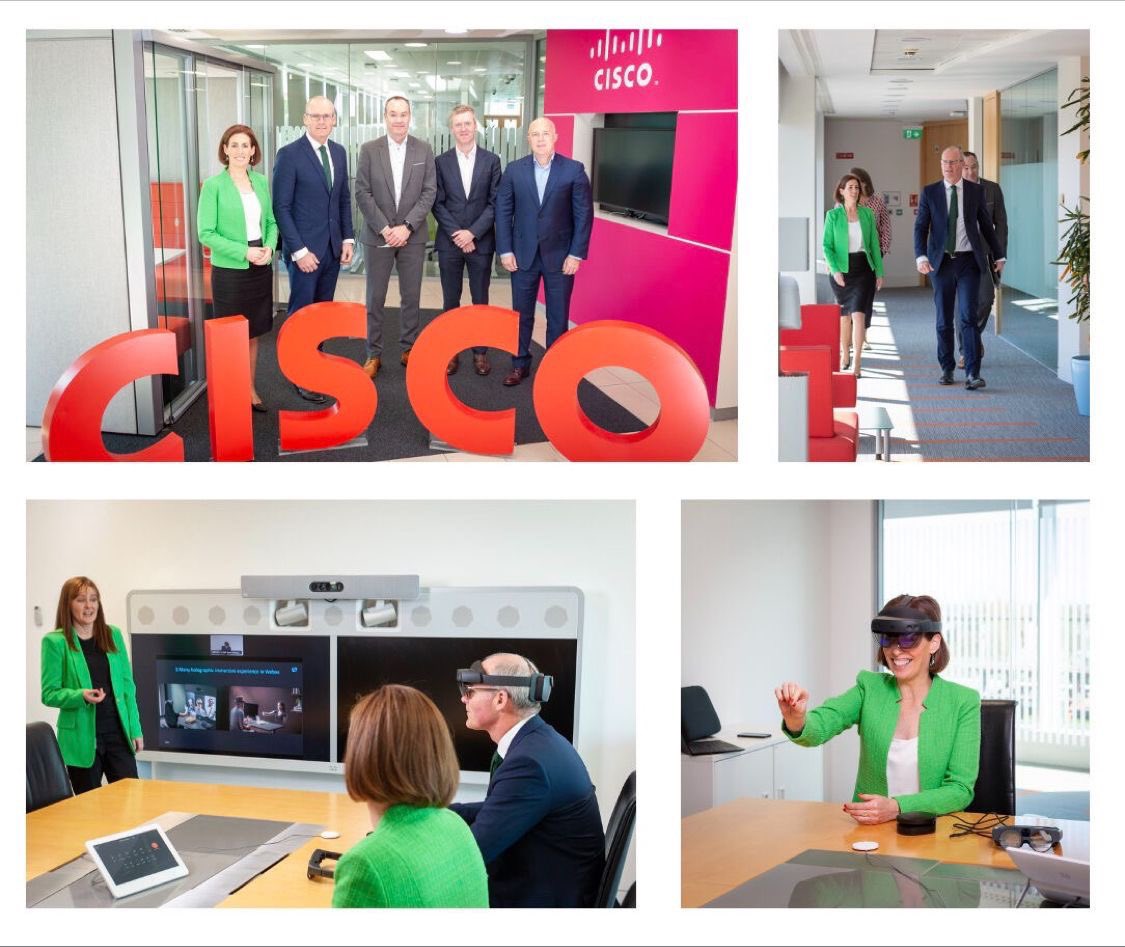 It was great to meet and showcase #WebexHologram to Ministers @1Hildegarde and @simoncoveney at #Cisco Galway last week.

 #ciscogalway #ar #healthcare #webex #holograms #galway #enterpriseireland #idaireland #irishgovernment #techinnovation #wearecisco #innovation
