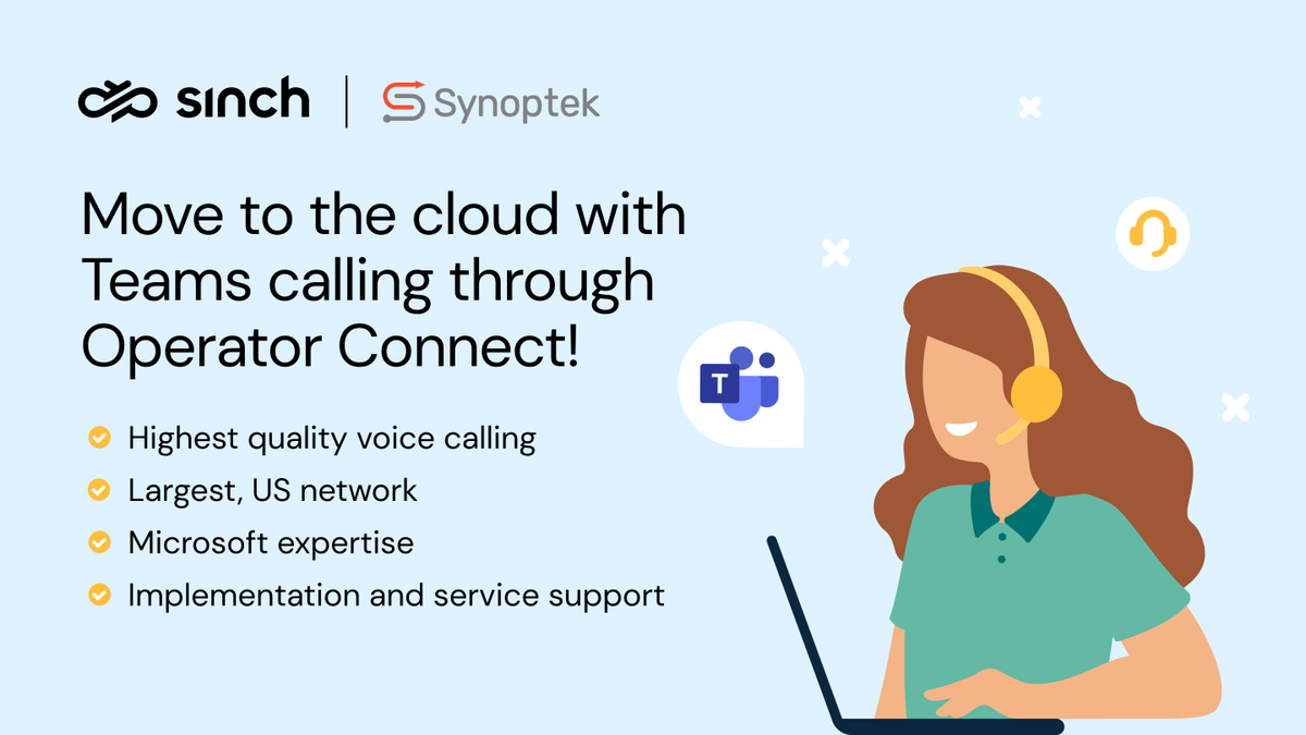 wearesinch's tweet image. Announcing a new partnership: #Sinch + #Synoptek

Find out more about this new partnership and how we can help your digital transformation to Teams. 

hi.sinch.com/PsJH50NRzvm