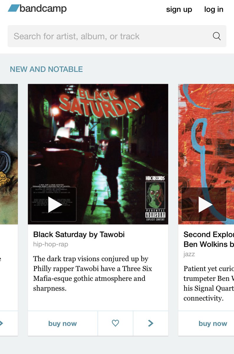 Goodmorning!

<a href="/Tawobi/">Philly Trent Reznor</a> &amp; <a href="/ProdByOvrthnk/">Hank Thnk</a>’s new project “Black Saturday” is on the homepage of <a href="/Bandcamp/">bandcamp</a> ❤️❤️❤️

Stream/buy the album exclusively on <a href="/Bandcamp/">bandcamp</a>: 
tawobi.bandcamp.com/album/black-sa…