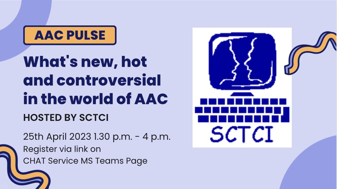 SCTCI (@aacsctci) on Twitter photo The SCTCI were delighted to be joined by @Lois_Cameron for our biannual #AACPulse webinar.
Today we covered all things <a href="/TalkingMats/">TalkingMats</a> & #AAC
Keep an eye out for the next #AACPulse towards the end of the year. The SCTCI were delighted to be joined by @Lois_Cameron for our biannual #AACPulse webinar.
Today we covered all things <a href="/TalkingMats/">TalkingMats</a> & #AAC
Keep an eye out for the next #AACPulse towards the end of the year.