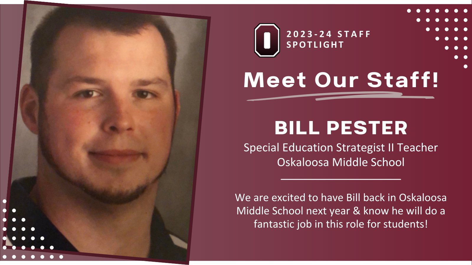 Oskaloosa CSD on Twitter "We’re delighted to Bill Pester to