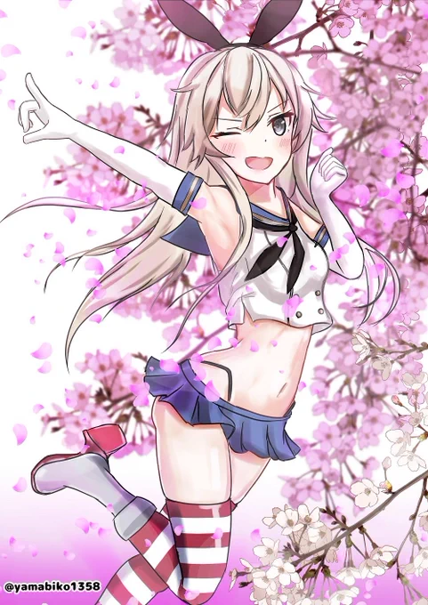 島風桜が一番、かわいい#艦これ版深夜の真剣お絵描き60分一本勝負#艦これ版真剣お絵描き60分一本勝負_20230425#島風 