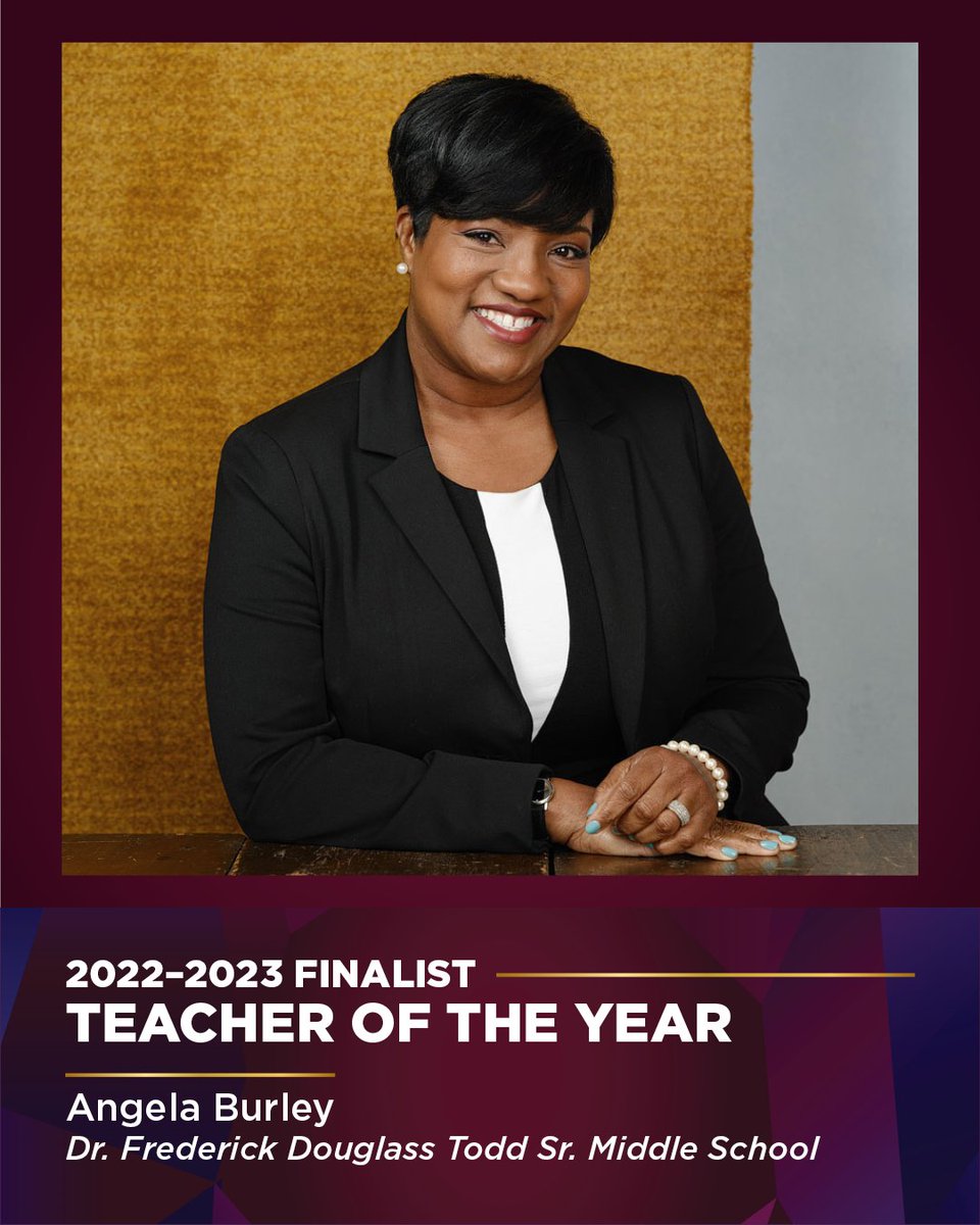 Congratulations! 🎉 Angela Burley from Dr. Frederick Douglass Sr. Middle School is a 2022-2023 Teacher of the Year finalist.
