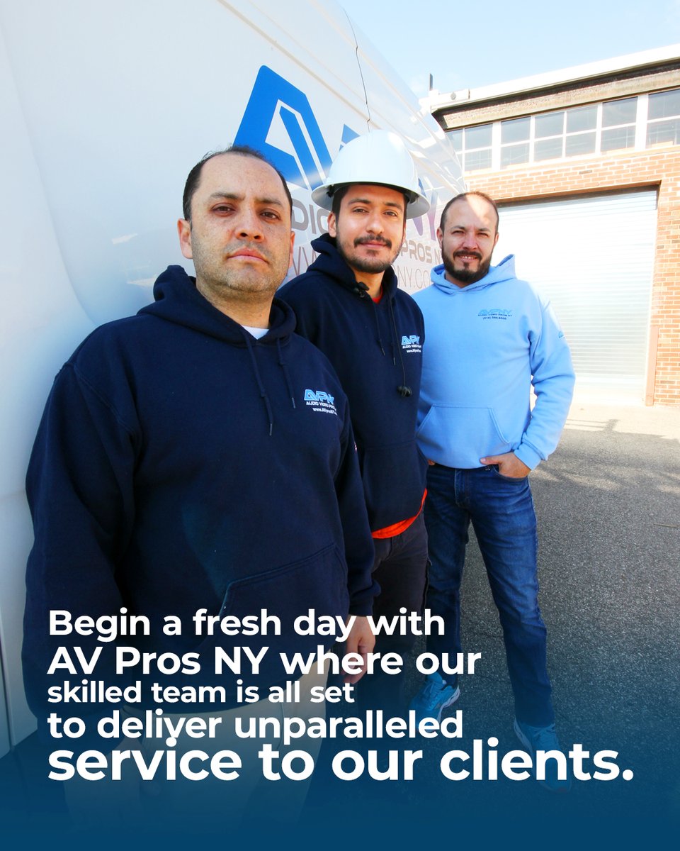 ny_pros's tweet photo. Begin a fresh day with AV Pros NY where our skilled team is all set to deliver unparalleled service to our clients.

AV Pros NY The one stop solution for all your AV &amp; IT projects.
#weareAVprosNY

https://t.co/S1AVk8Y9Lw https://t.co/C1kG5UIVty