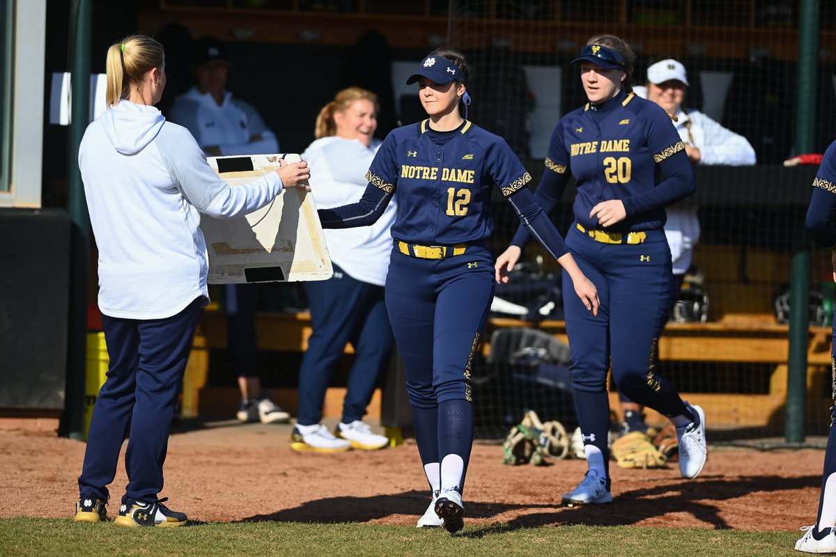 NDsoftball's tweet photo. Friday night at 6 p.m. starts our Senior Weekend! 

Join us as we recognize Macie Eck and the rest of the senior class as we host Florida State. 

#GoIrish☘️ https://t.co/37tYlWuBh4