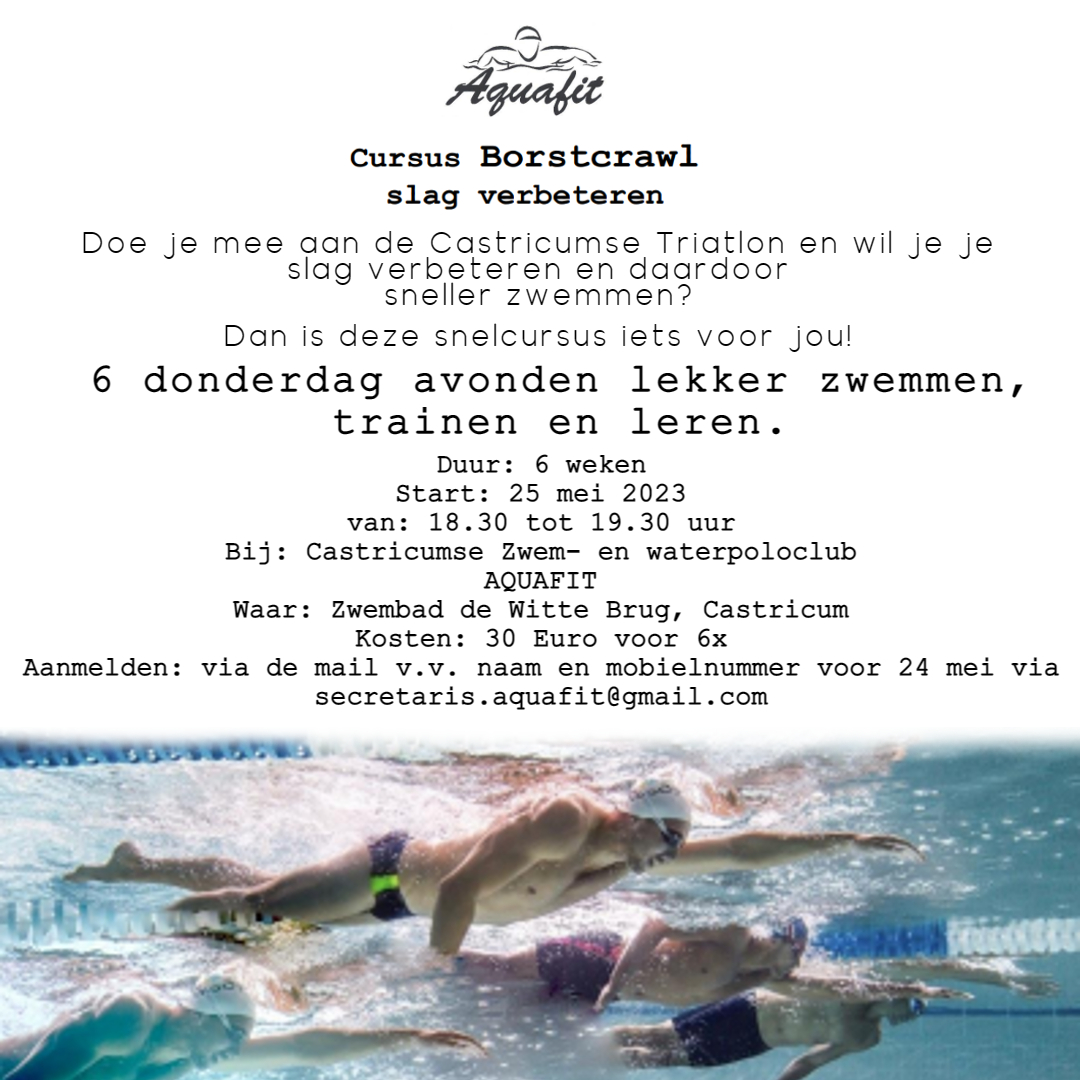 triatloncastri2's tweet photo. Wil jij je Borstcrawl slag verbeteren?

Neem contact op met AQUAFIT via secretaris.aquafit@gmail.com 

Informatie staat in het bericht. Let op! Voor 24 mei aanmelden. https://t.co/ulE63lBglg