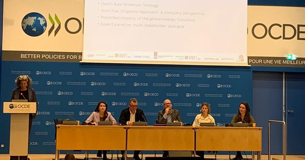 About to start joint partner event at #OECD Forum on Responsible #Mineral #SupplyChains  examining partnerships in metals and #renewable #energy supply chains, which help make adjustments towards a sustainable business climate.  #JustTransition   

With
<a href="/VattenfallNL/">Vattenfall Nederland</a>