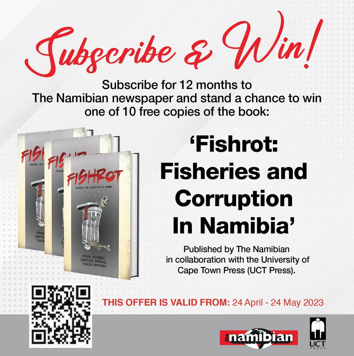TheNamibian's tweet photo. AD | Subscribe for 12 months to The Namibian e-paper and stand a chance to win
one of 10 free copies of the book:
Subscriptions: wilma@namibian.com.na
Purchase of book: tjino@namibian.com.na https://t.co/63r1hFS93R