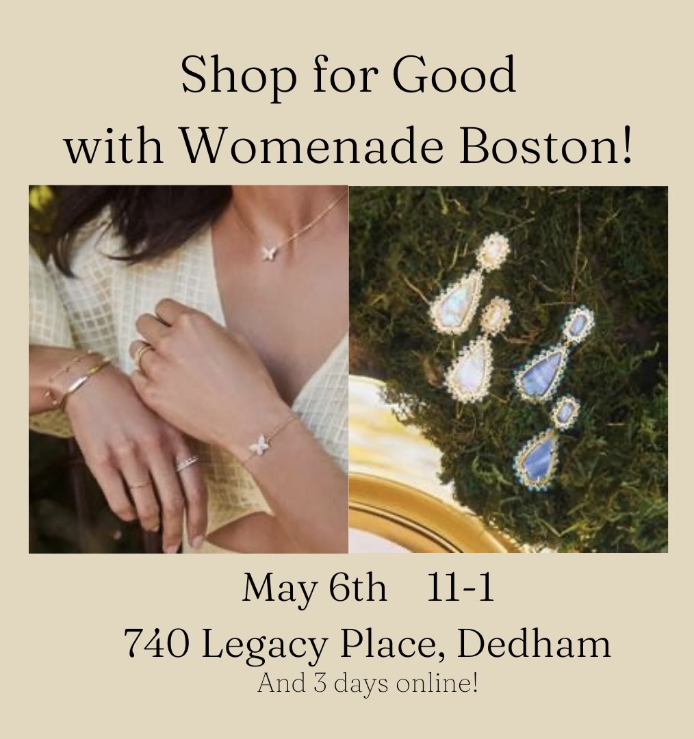 WomenadeBoston's tweet photo. Shop and support our Womenade Grant 2023 Fund through @KendraScott’s beautiful jewelry. With Kendra’s similar mission, you’ll have double the impact. See you for Sips and Sweets next Saturday! https://t.co/8EUnfkFdmp