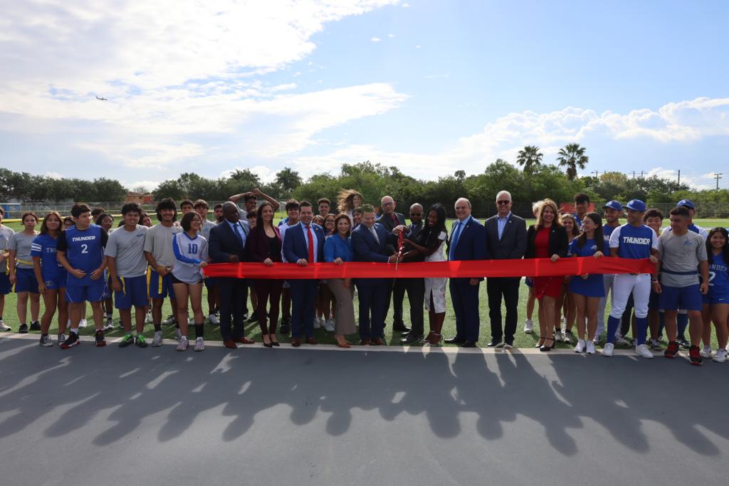 MDCPS's tweet image. The $4.4 million Phase 1 GOB Project has been completed at @JCBDoralThunder, featuring new playfields, bleachers, dugouts, an agricultural area, and an animal shelter. #GOBProgress