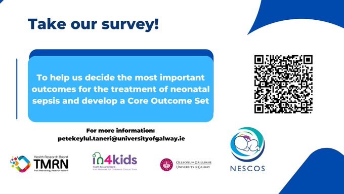 Calling all stakeholders! Your input is crucial in developing a core outcome set for neonatal sepsis treatment effectiveness. Help us identify the most important outcomes by taking this survey: shorturl.at/rCH29. Together, we can make a difference in improving neonatal care