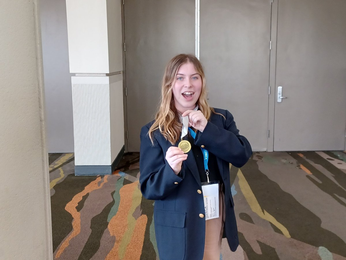 DECASMN's tweet photo. My oh my, a great day for SMN DECA as Scarlett Marchman placed in the top 10 in her Role Play for Principles of Hospitality and Tourism at DECA Internationals!!! https://t.co/8KTjIm7Y5h
