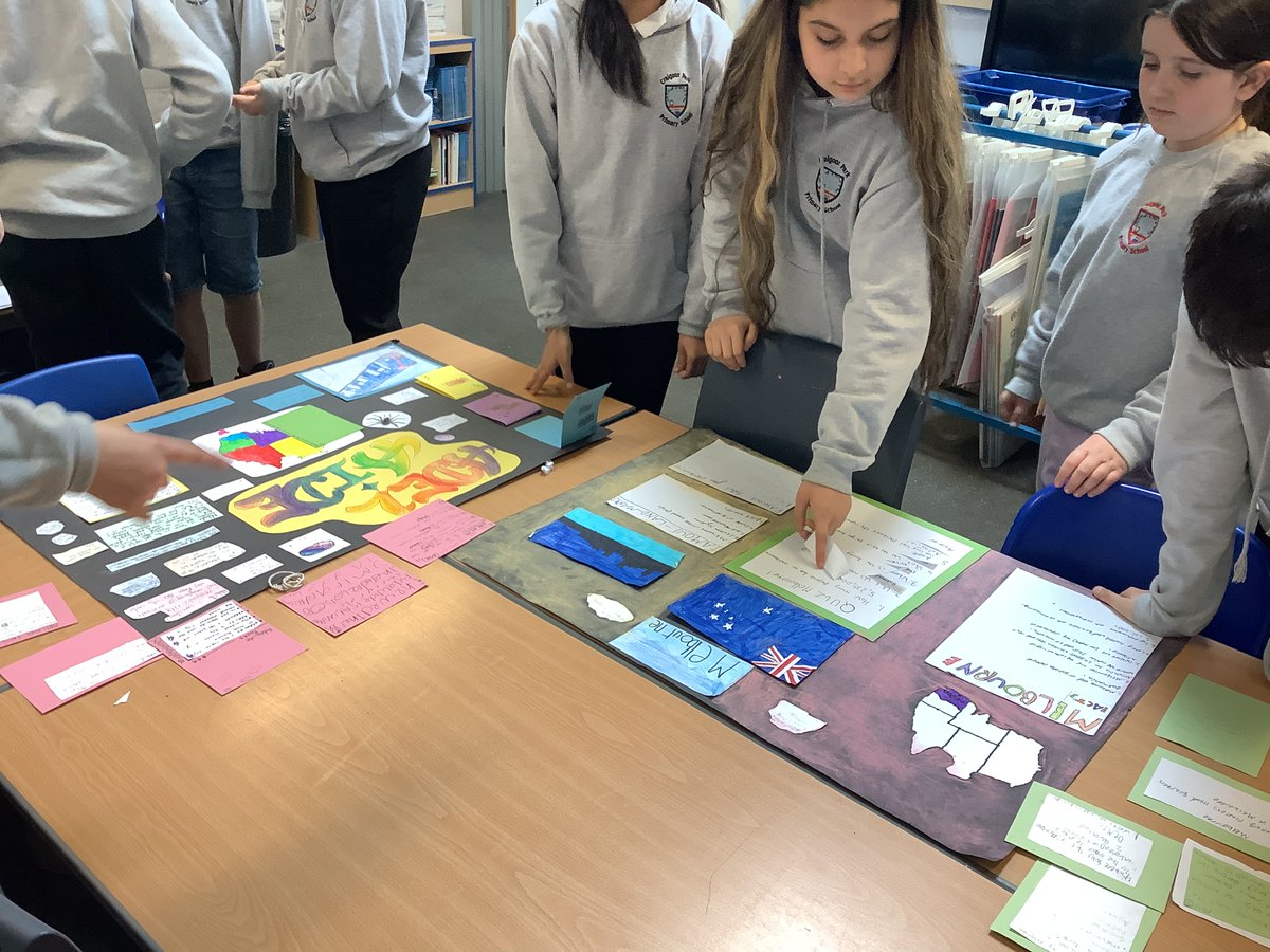 P7 had a great time sharing work with each other.  Both classes learned about different countries then shared the learning with posters, digital presentations and some expert talks!