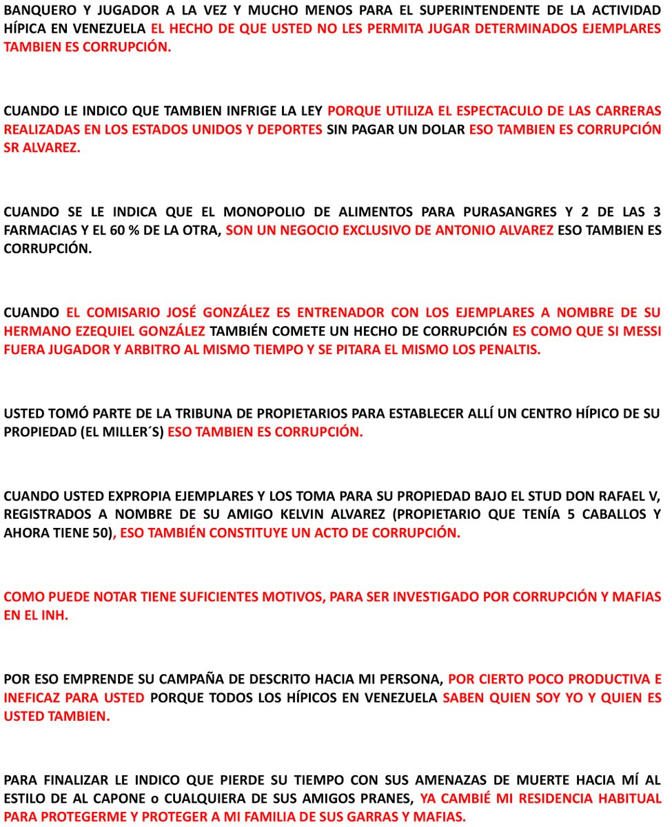 #25Abril #Hipismo #LaRinconada 
Será que este CORRUPTO notorio, público y comunicacional del POTRO ALVAREZ, tiene INMUNIDAD por ser amigo de <a href="/NicolasMaduro/">Nicolás Maduro</a> <a href="/dcabellor/">Diosdado Cabello R</a> <a href="/delcyrodriguezv/">Delcy Rodríguez</a> <a href="/ConCiliaFlores/">Cilia Flores</a> <a href="/TarekWiliamSaab/">Tarek William Saab</a> aquí les vuelvo a dejar COMO SE ROBA EL DINERO DE LOS